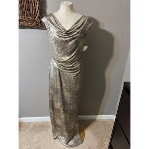 Connected Dress Gold 10 Stretch Maxi Formal Party Wedding Cruise Washable